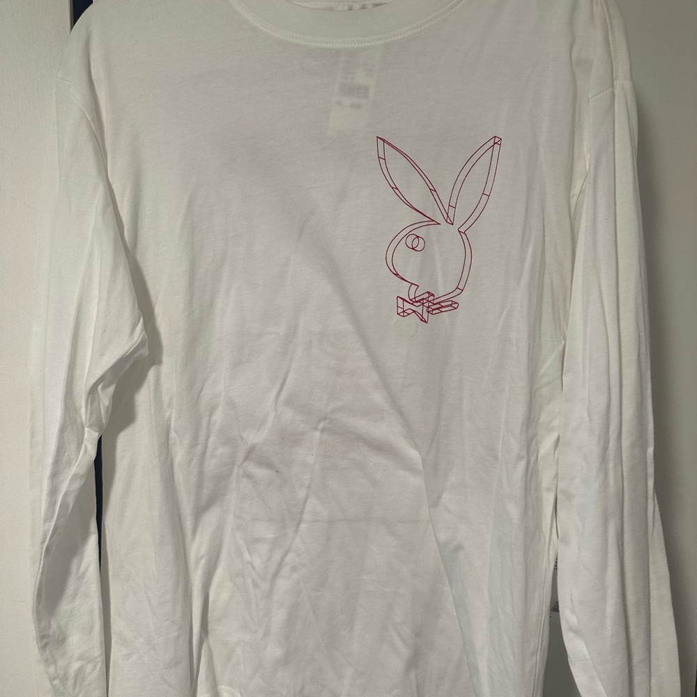 PLAYBOY White and red Long Sleeve Tee